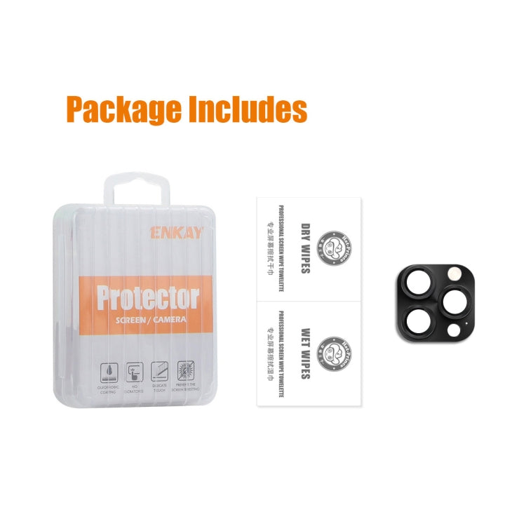 iPhone 16/16 Pro max Camera Lens Protector [2-Pack] - Anti-Scratch & Anti-Glare Tempered Glass with Aluminium Frame | ENKAY