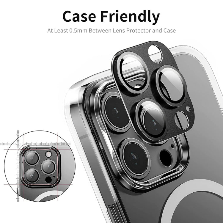 iPhone 16/16 Pro max Camera Lens Protector [2-Pack] - Anti-Scratch & Anti-Glare Tempered Glass with Aluminium Frame | ENKAY