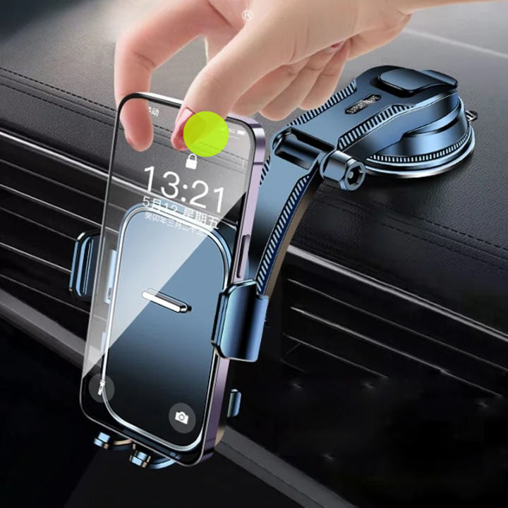 SEAMETAL Universal Dashboard Phone Holder - 360° Rotatable Mount for All Phones 3-7", One-Touch Release, No-Slip Grip