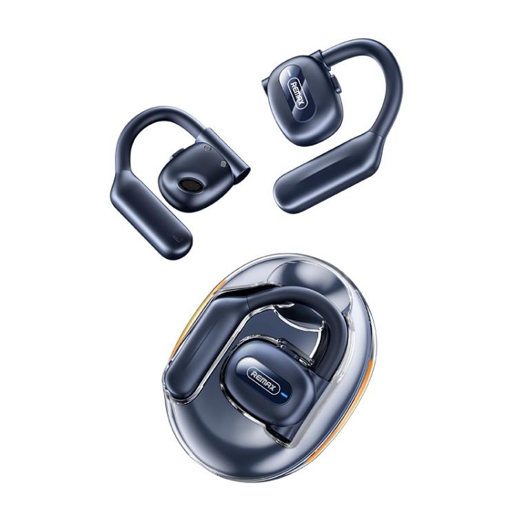 REMAX Open Buds P5 PRO air conduction earphones in charging case, Navy edition