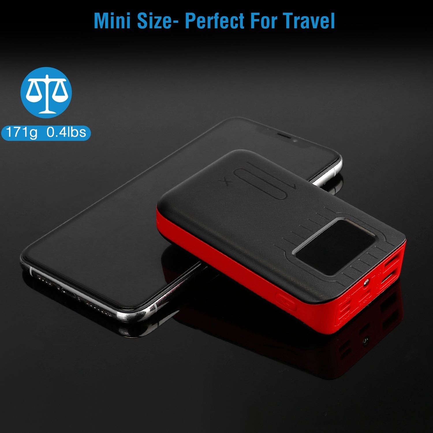 10,000mAh Power Bank with LCD Display & Dual Ports | Compact Portable Charger for iPhone | Fast USA Shipping