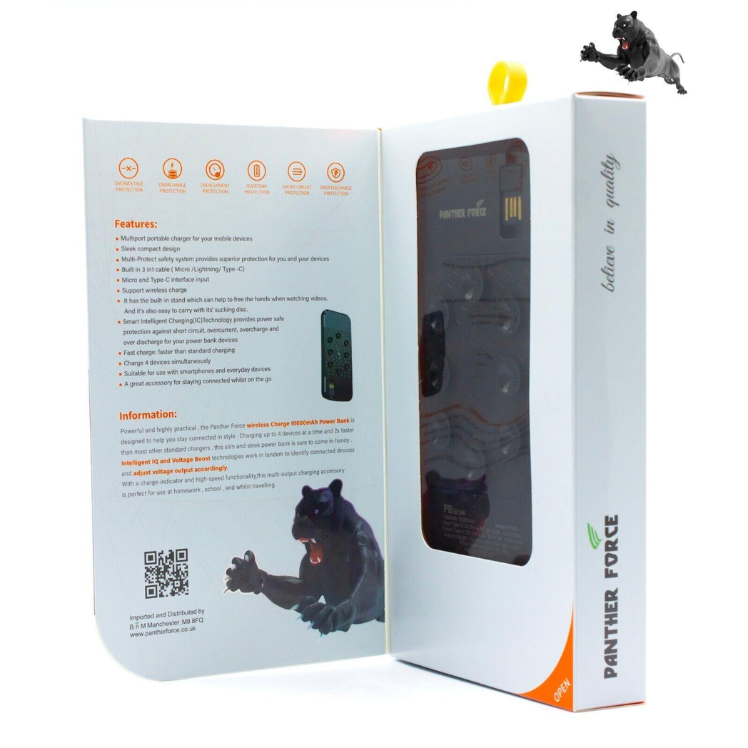 Panther Force 5-in-1 Wireless Power Bank 10000mAh | 15W Charging & Phone Stand | Fast 2-5 Day UK Delivery